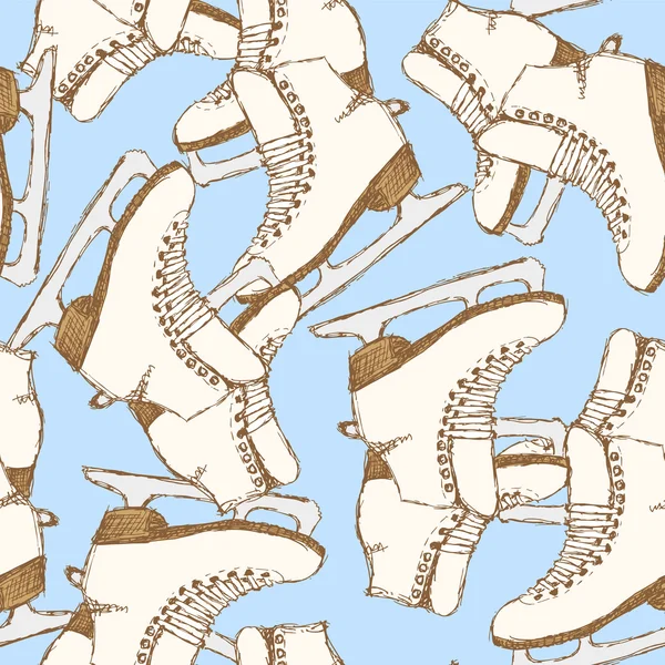 Schets schaatsen schoenen in vintage stijl — Stockvector