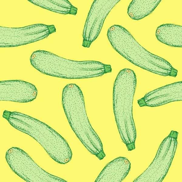 Croquis savoureux courgettes dans un style vintage — Image vectorielle