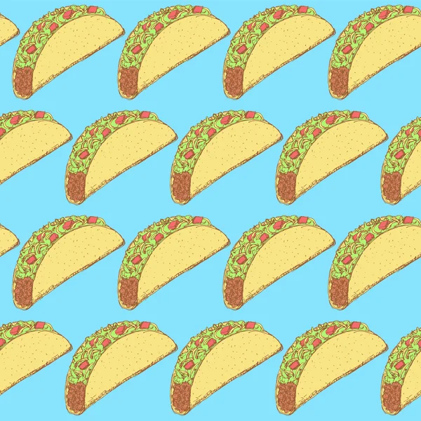 Sketch mexicano taco em estilo vintage — Vetor de Stock