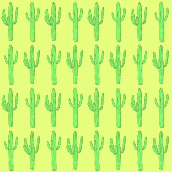 Sketch desert cactus dalam gaya vintage - Stok Vektor