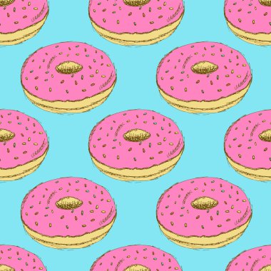 Vintage tarzı lezzetli çörek kroki