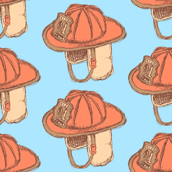 Sketch casque de feu dans un style vintage — Image vectorielle