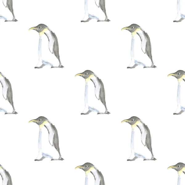 Watercolor cute pinguine in vintage style, vector — Stock Vector