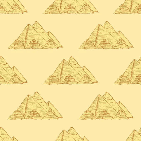 Эскиз египетских пирамид в винтажном стиле — стоковый вектор