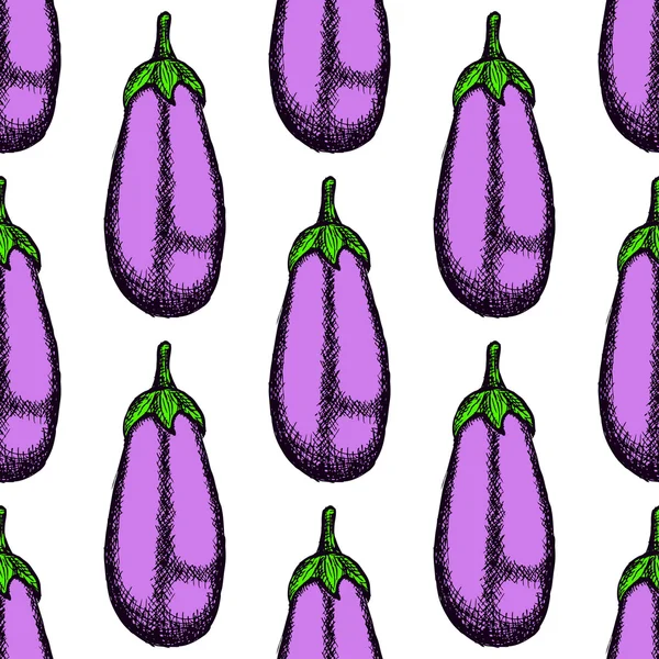 Schets aubergine in vintage stijl — Stockvector