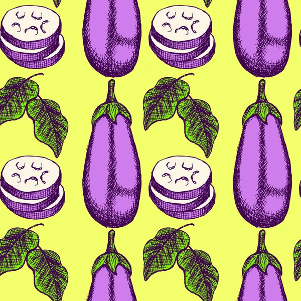 Schets aubergine in vintage stijl — Stockvector
