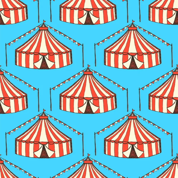 Esboço circo em estilo vintage — Vetor de Stock