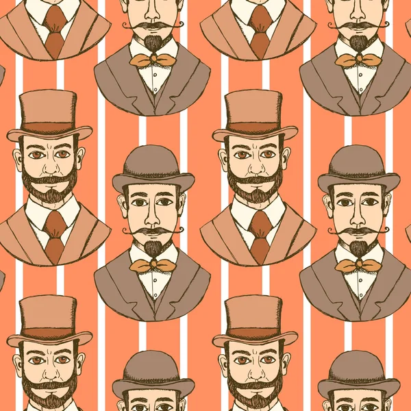 Sketch man in hat, vintage style — Stock Vector