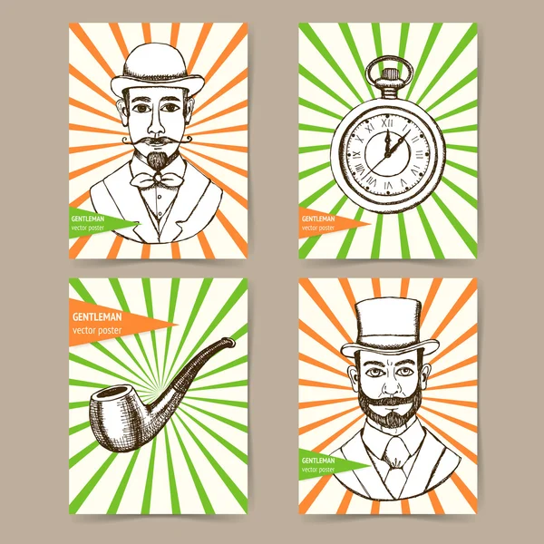 Sketch genteleman's set Vector Graphics
