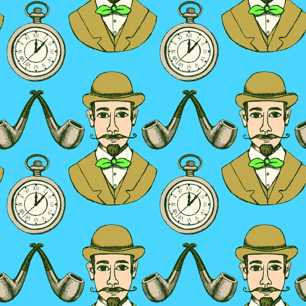 Sketch genteleman's pattern Royalty Free Stock Illustrations