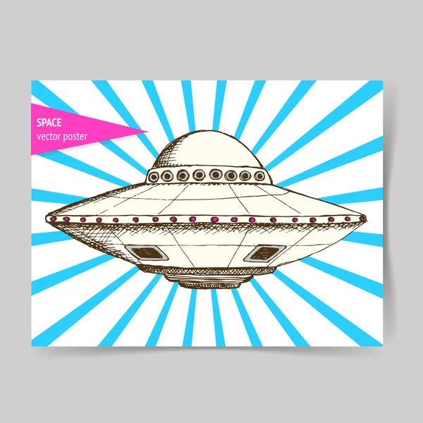 Skizze Ufo-Platte — Stockvektor