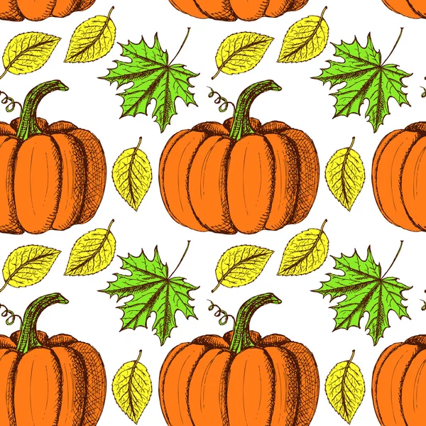 Sketch Thanksgiving seamless pattern — Stock Vector