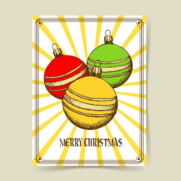 素描圣诞节树球 — 图库矢量图片