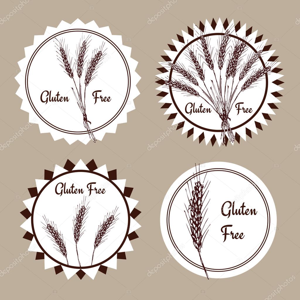 Sketch gluten free set of emblems
