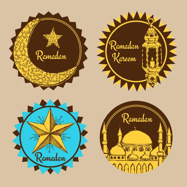 Skiss Ramadan emblem — Stock vektor