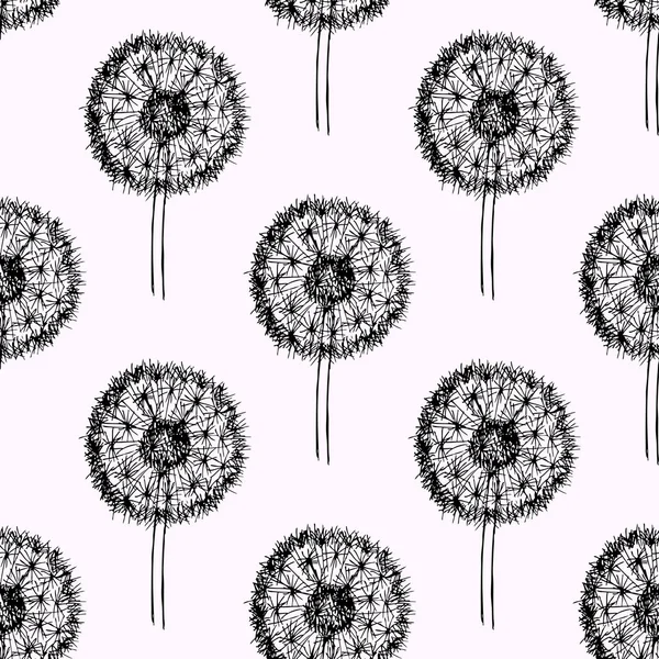 Sketch dandelion pattern — Stock Vector