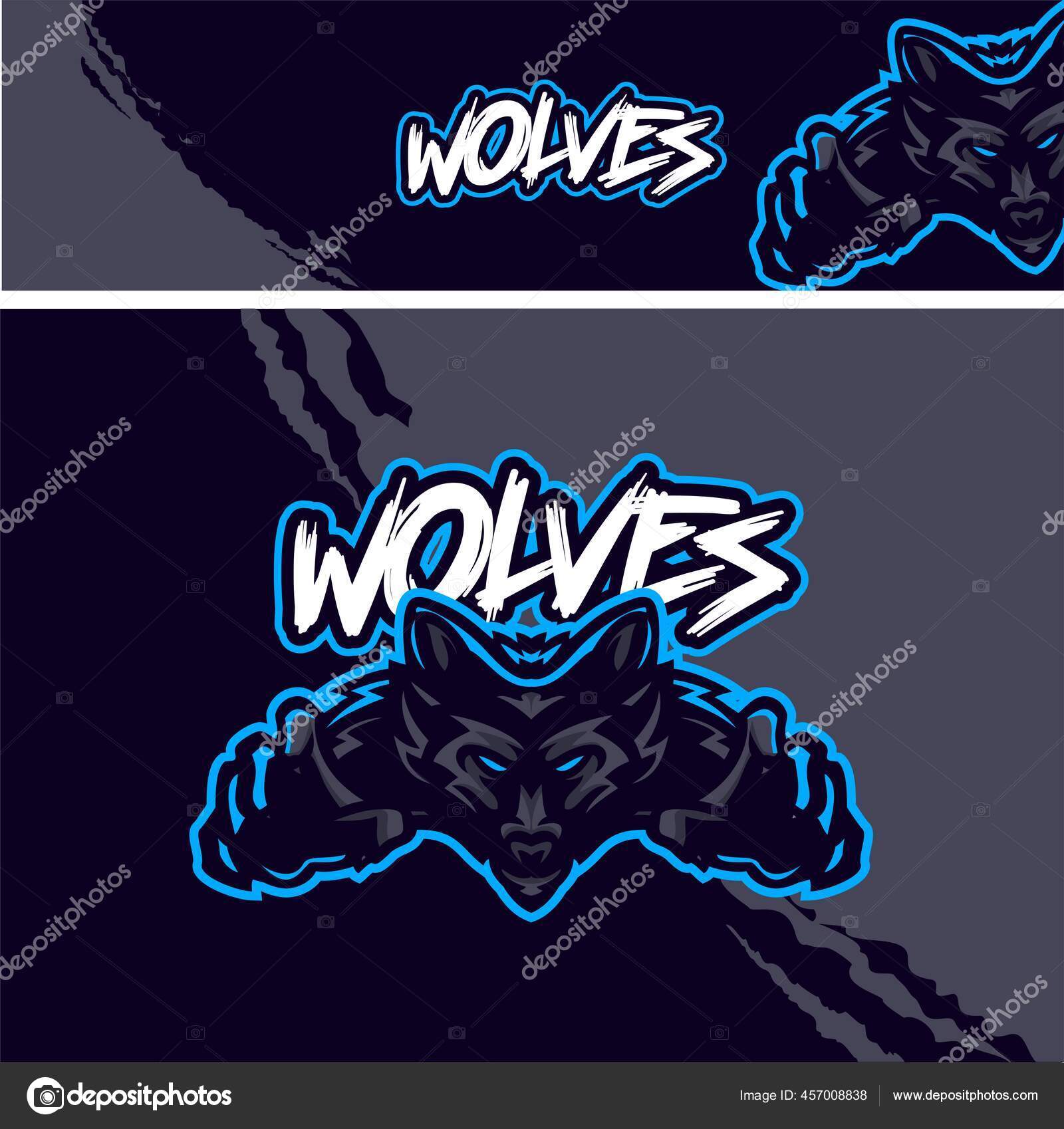 Sport Logo Streamer Template Brain Robot Perfect Sport Team Mascot Vector Image By C Masmascot Vector Stock