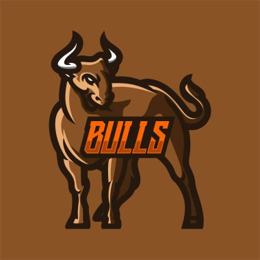 E-spor logosu ve boğa desenleri e-spor takım maskotu ve oyun flaması için mükemmel.