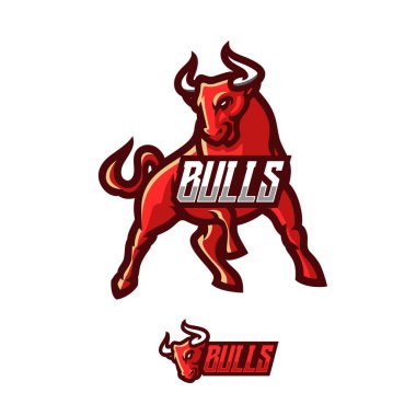 Bulls veya Buffalo premium maskot logosu şablonu