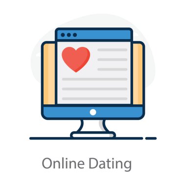 Çevrimiçi randevu simgesinin düz tasarımı 