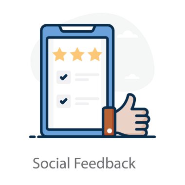 Düz tasarımda sosyal geri bildirim için bir simge tasarımı 