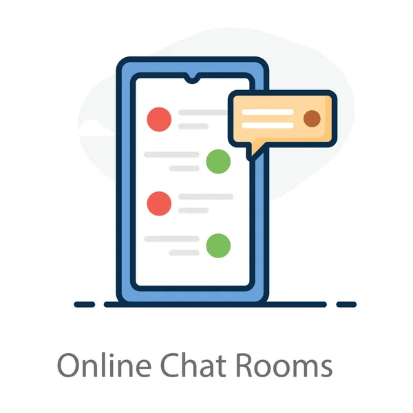 Icona Del Design Piatto Della Chat Room Online Stile Piatto — Vettoriale Stock