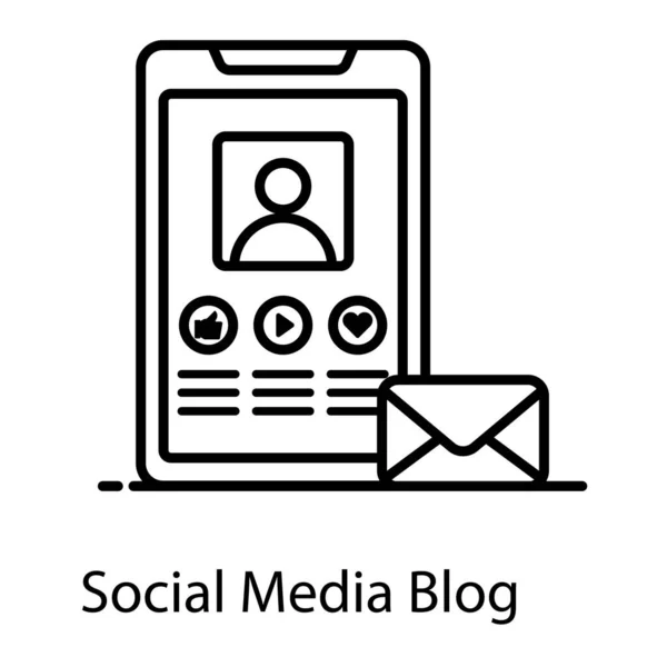 Eine Ikone Des Social Media Blogs — Stockvektor