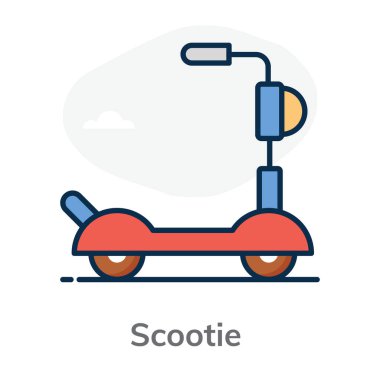 Elle scootie simgesi, düz düzenlenebilir vektör tasarımı 