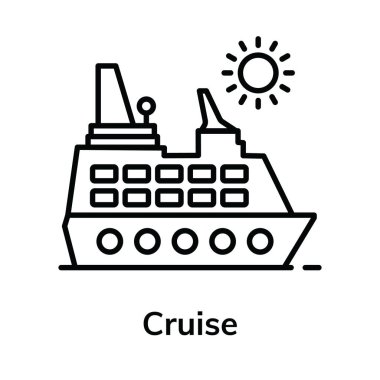 Düz vektör ve su aracının temel simgesi 
