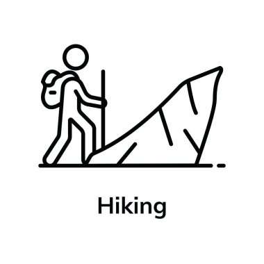 Yürüyüş simgesinin düz tasarımı, macera konsepti vektörü 