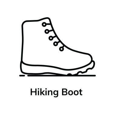 Yürüyüş botu simgesinin düzenlenebilir düz vektör tasarımı