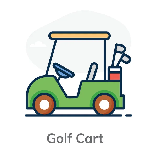 フラットベクトルデザインのゴルフカートのアイコン — ストックベクタ