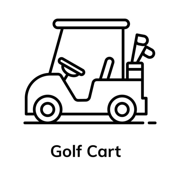 Ikon Golfkocsi Lapos Vektor Design — Stock Vector