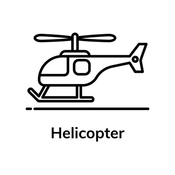Icono Helicóptero Plano Vector Helicóptero — Vector de stock