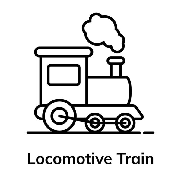 Train engine icon design flat vector, locomotive train 