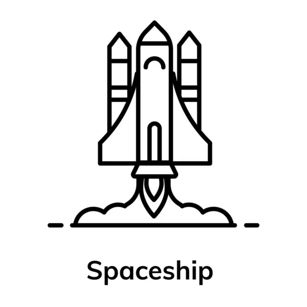 Ícone Nave Espacial Design Plano Vetor Editável — Vetor de Stock