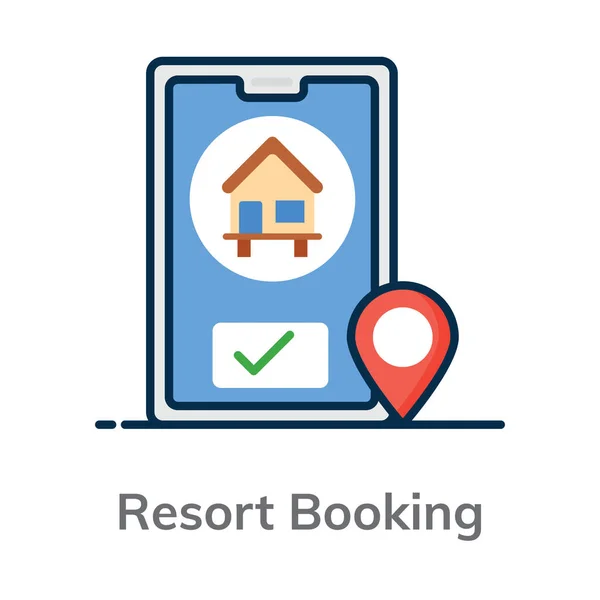 Basic Diseño Vector Plano Del Icono Reserva Resort — Vector de stock