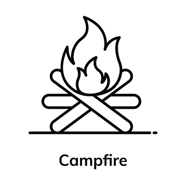 디자인의 캠프파이어 아이콘 — 스톡 벡터