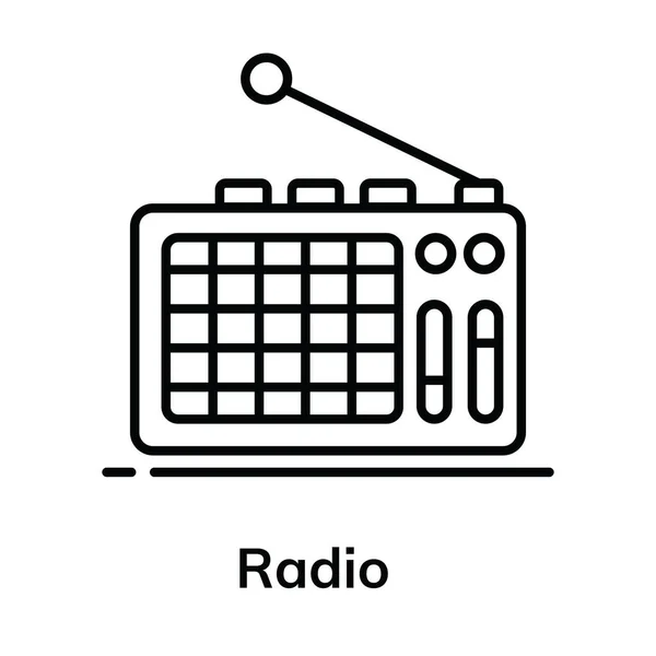 Vintage Radio Mit Antenne Flaches Symbol — Stockvektor