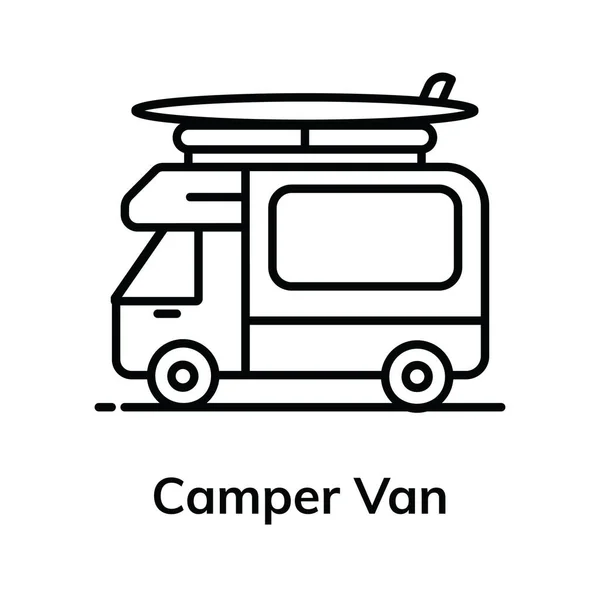 Icône Camping Car Design Plat — Image vectorielle