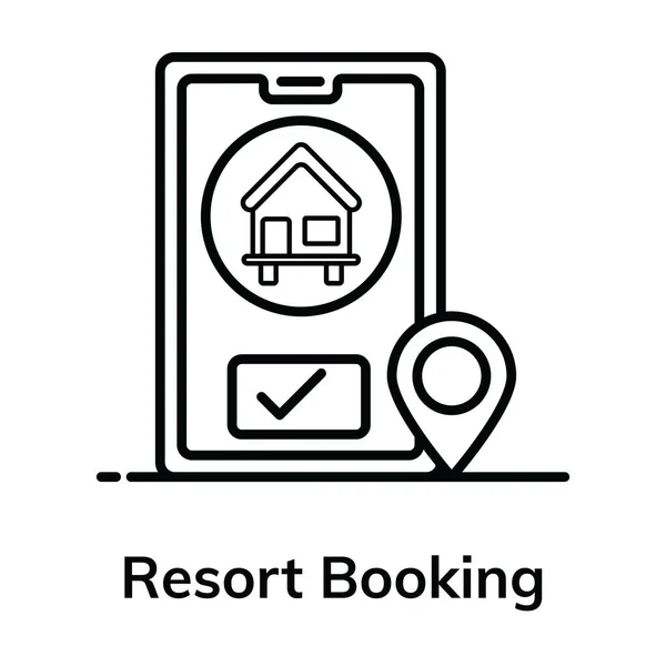 Basic Diseño Vector Plano Del Icono Reserva Resort — Vector de stock