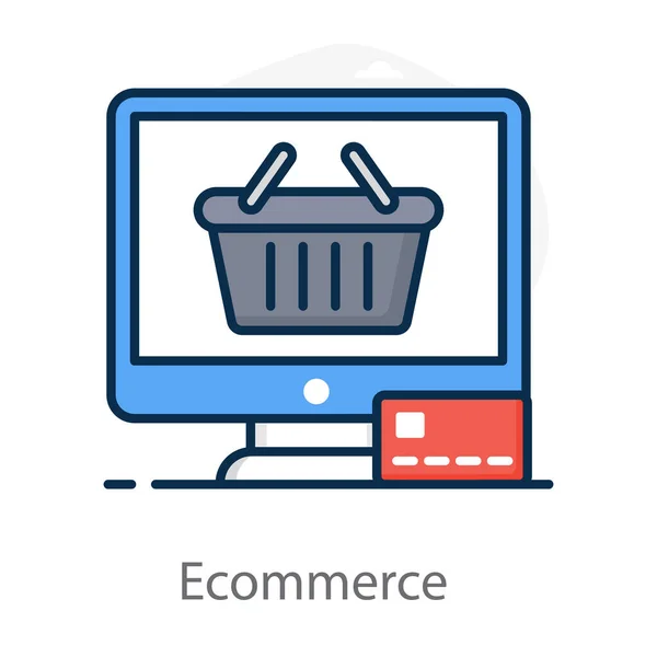 Trendy Icon Ecommerce Editable Flat Vector — Stock Vector