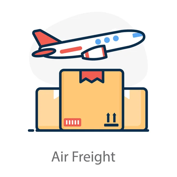 Aeroplane in air, an icon design of air freight in modern flat style