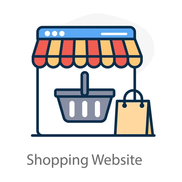 Trendy Vettore Shopping Sito Web Shopping Internet — Vettoriale Stock