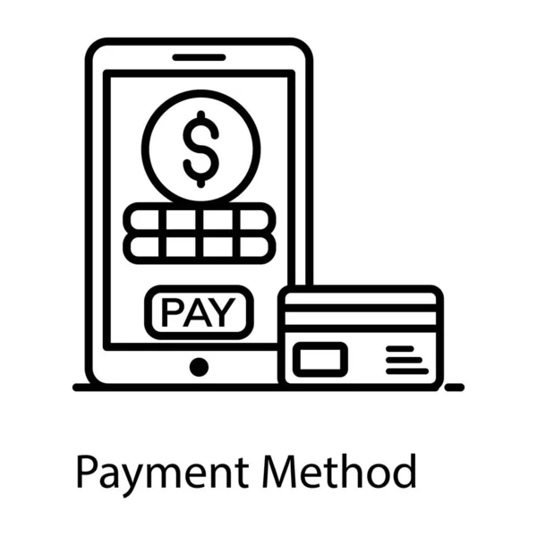 Payment Method Credit Card Mobile Phone Flat Style — Stock Vector