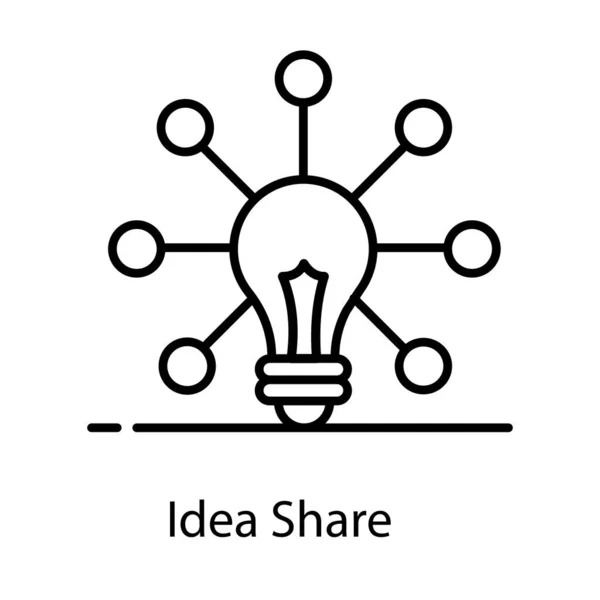 Vector Idea Share Icon Smart Solution Flat Style — Stock Vector