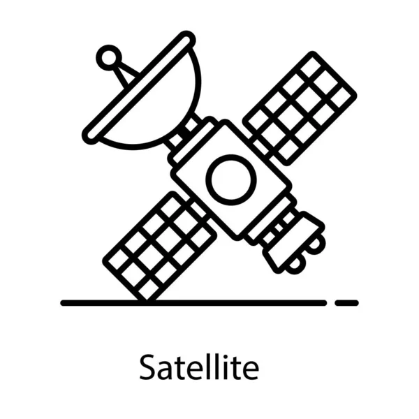 Ikona Satelity Nowoczesnym Płaskim Stylu Sztuczny Satelita — Wektor stockowy