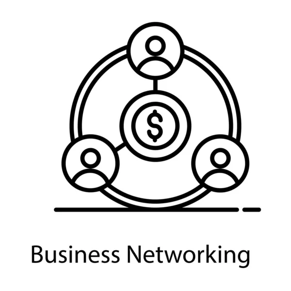 Dolar Uvnitř Uživatelské Sítě Business Networking Upravitelném Stylu — Stockový vektor