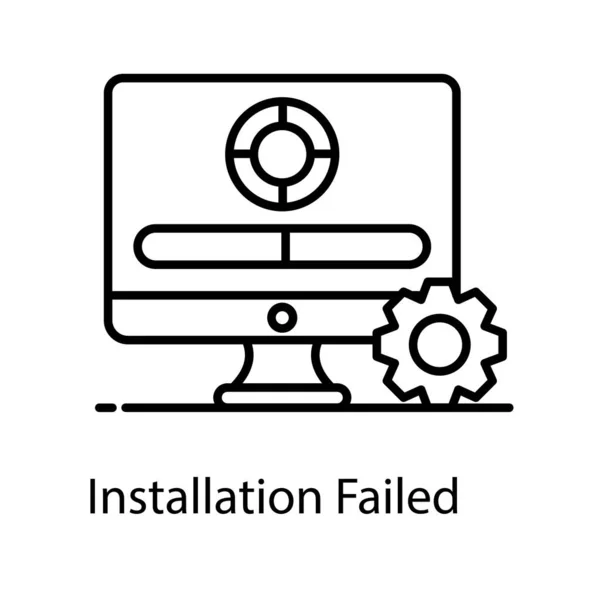 Trendy Vector Installation Failed Gear Software — Stock Vector