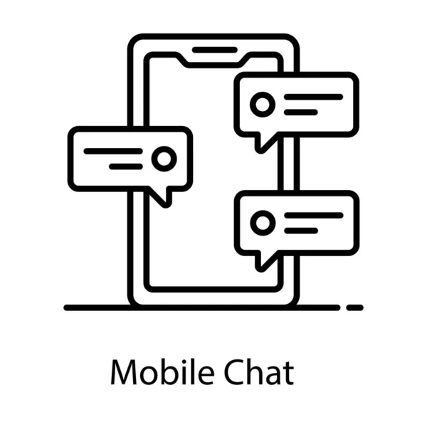 Ikonen Stil Des Mobilen Chats Des Handygesprächs — Stockvektor